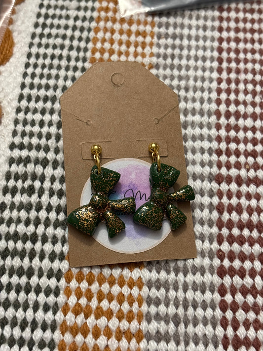 Christmas bows dangle