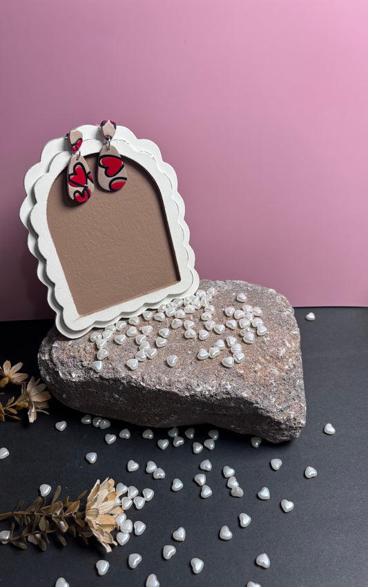 Long tear drop abstract hearts