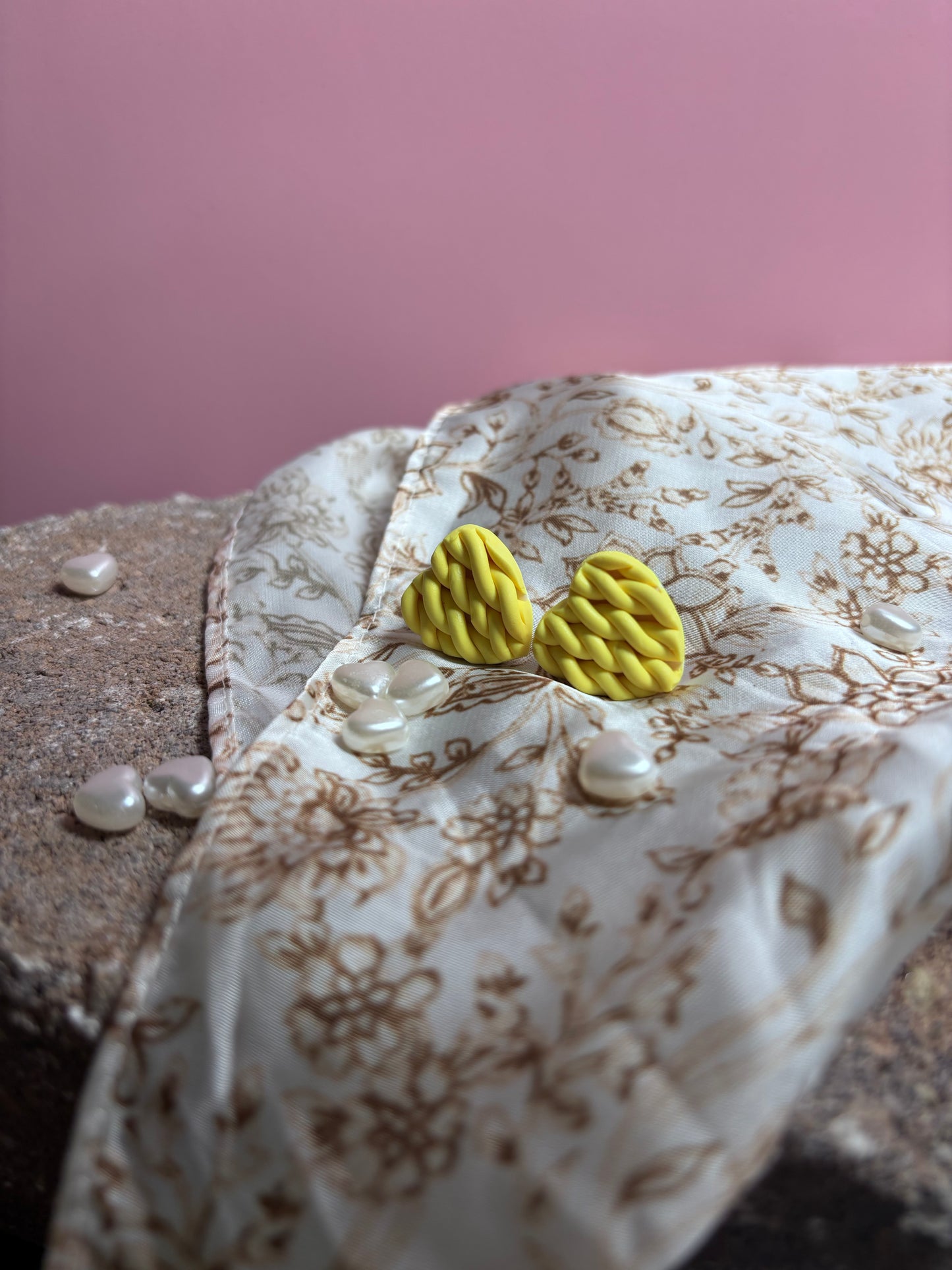 Yellow braided studs