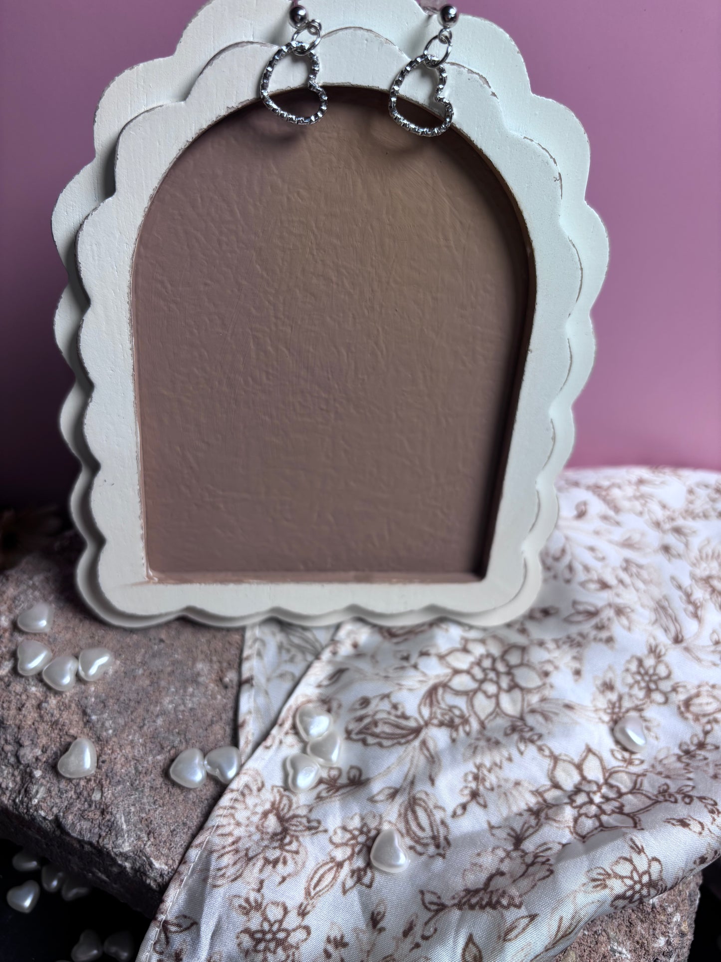 Silver Metal dangle hearts