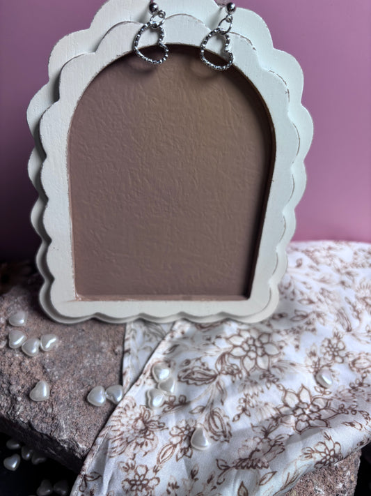 Silver Metal dangle hearts