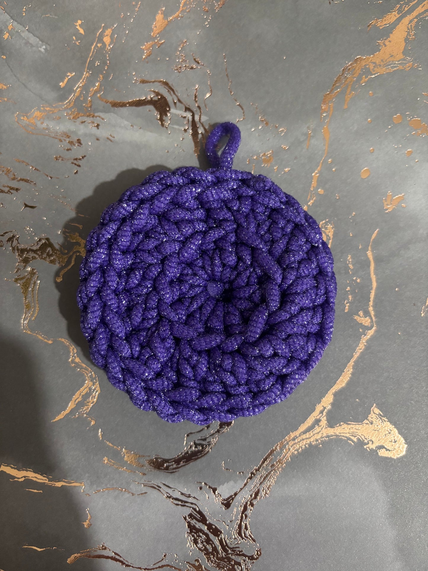 🧶 Handmade Crocheted Scrubby with Hanging Loop