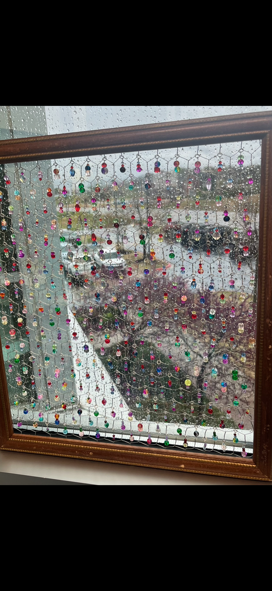 MADE TO ORDER 🌈 Thrifted Frame Beaded Sun Catcher